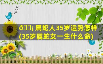 🐡 属蛇人35岁运势怎样(35岁属蛇女一生什么命)